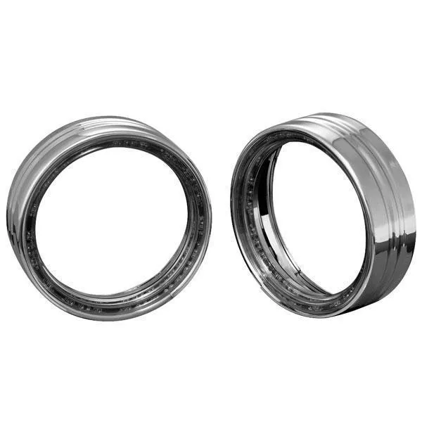 Kuryakyn 4-1/2in. Chrome L.E.D. Halo Passing Lamp Trim Rings for Harley Davidson 1983-2012 models