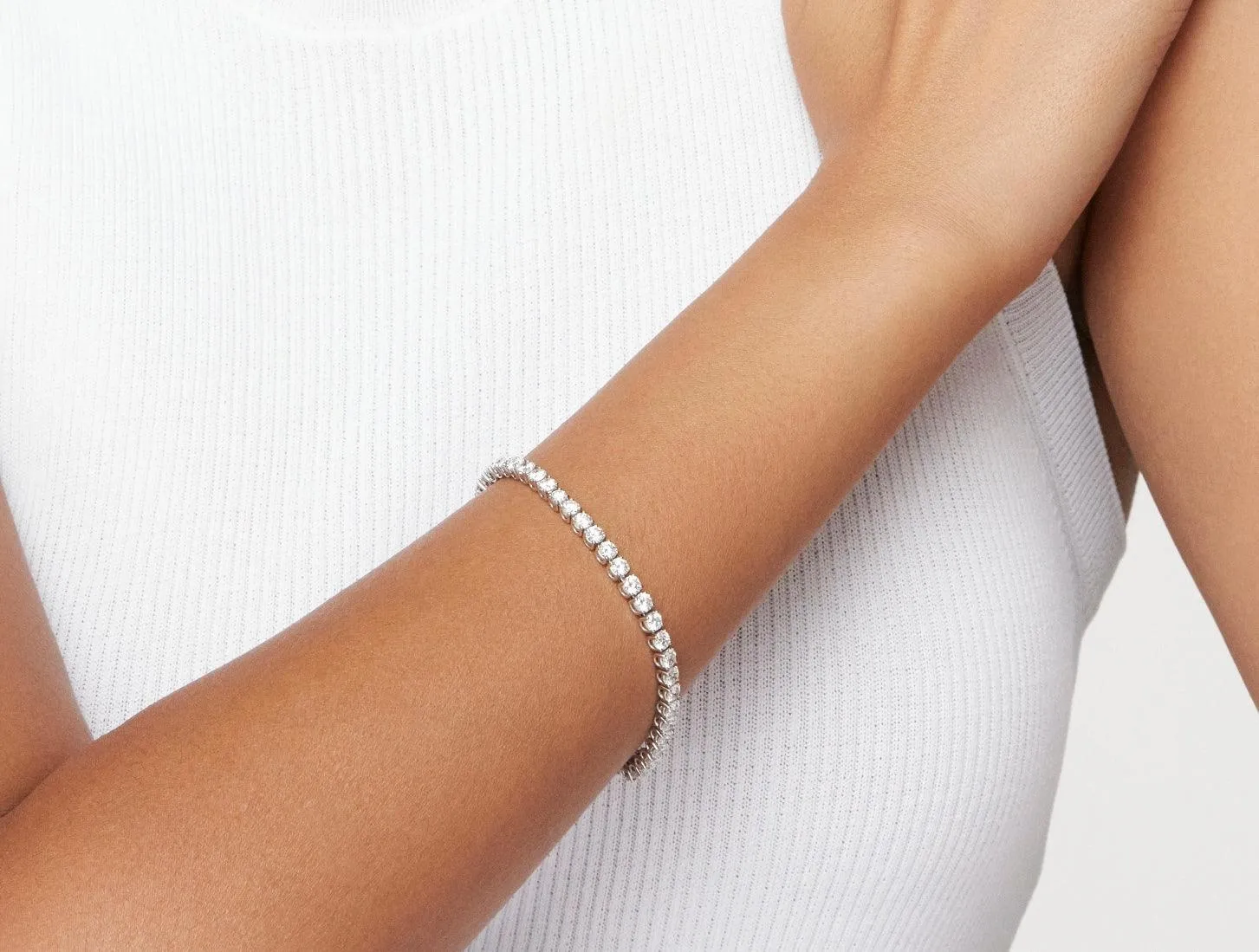 Lab-Grown Diamond Medium Tennis Bracelet - E/F color, 7 length | White