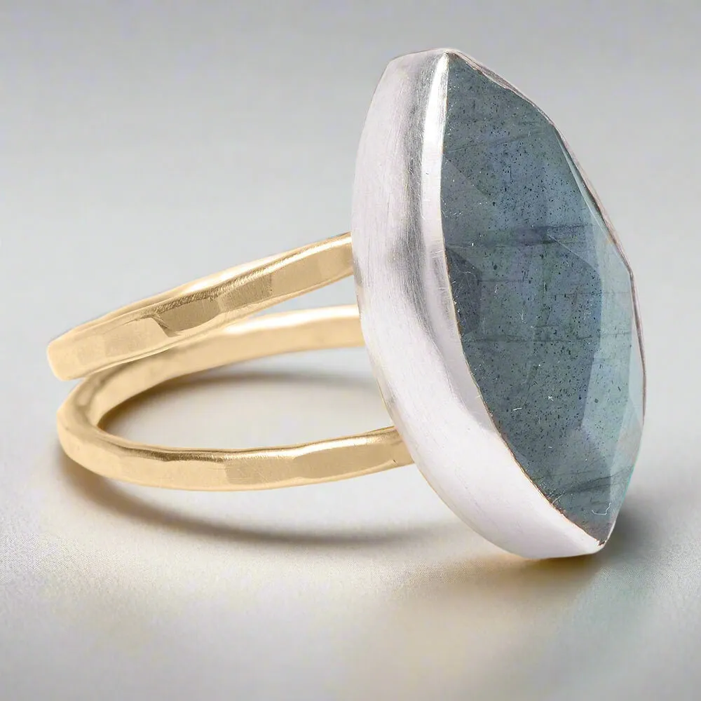 Labradorite Marquis Ring