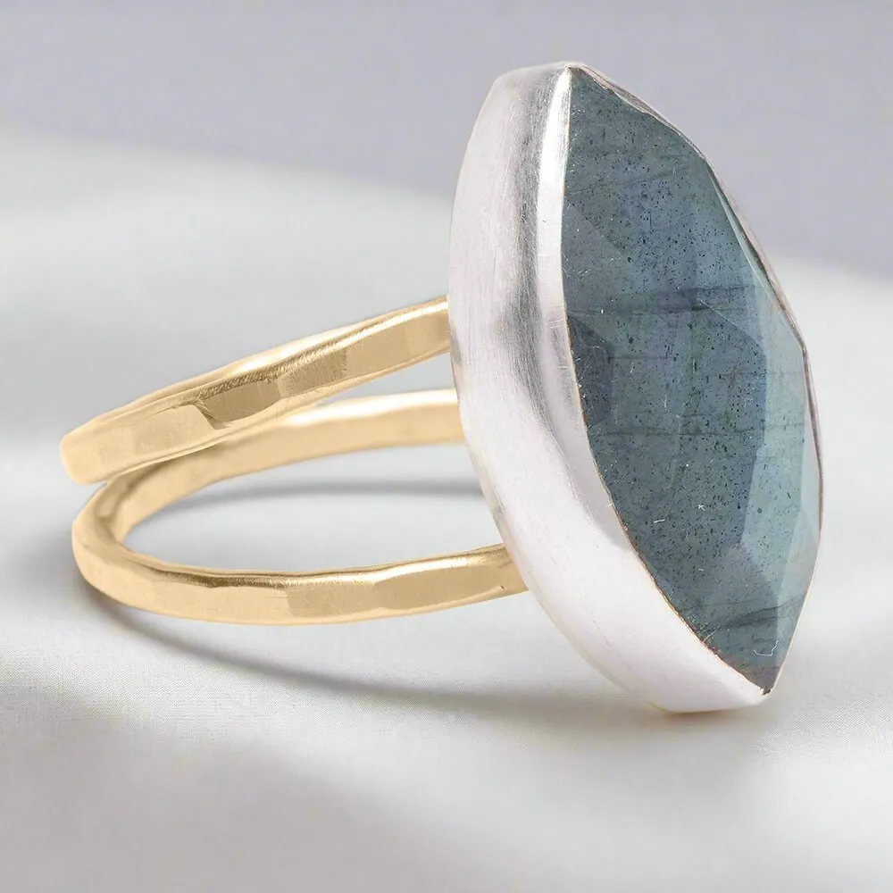 Labradorite Marquis Ring