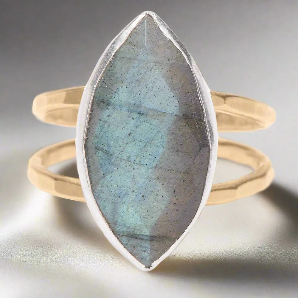 Labradorite Marquis Ring