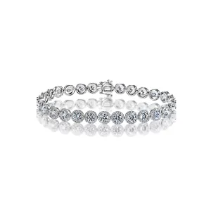 Lilla 8 Carats Round Brilliant Lab-Grown Diamond Tennis Bracelet in 18K White Gold