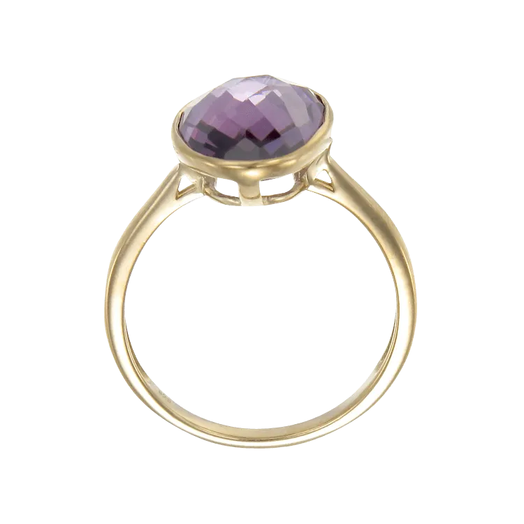 Lustrous Sparkling Amethyst 18K Gold Vermeil Ring