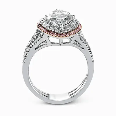 Marquise-Cut Double-Halo Engagement Ring In 18k Gold With Diamonds