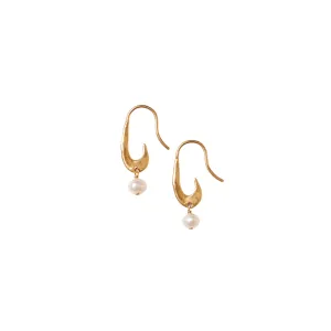 Mini Gala Crescent Pearl Earrings