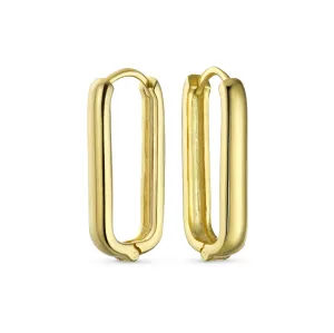 Minimalist Geometric CZ Hoop Earrings in Gold-Plated Sterling Silver