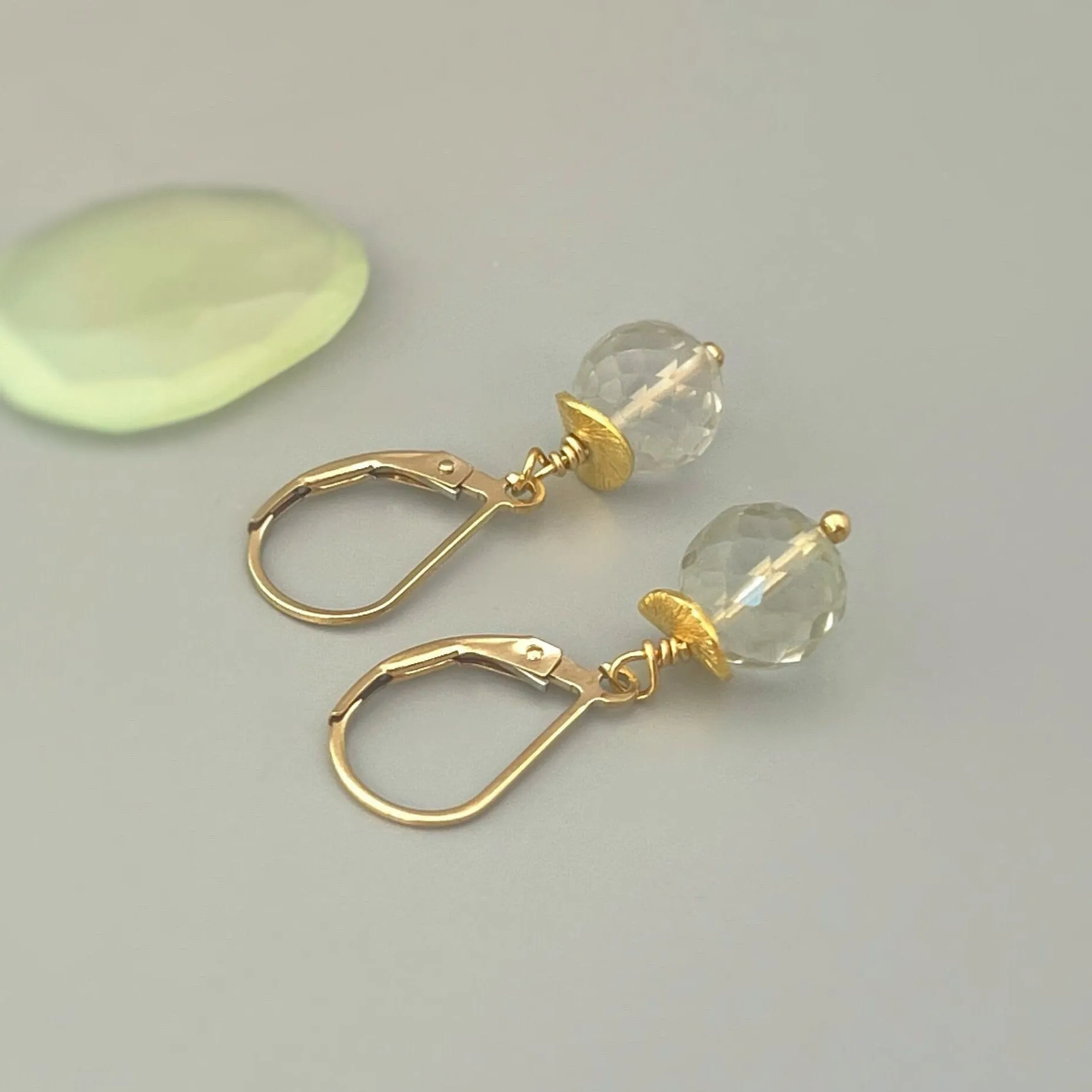 Modern Green Amethyst Earrings