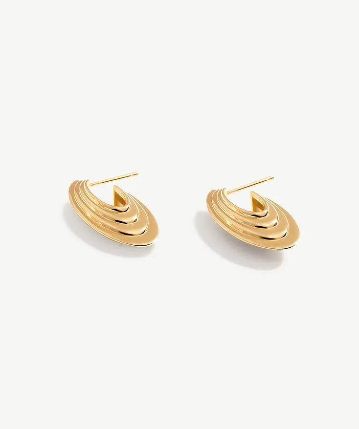 Modern Ridge Hoop Earrings