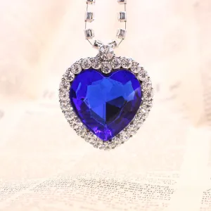 Movie Titanic Heart Of The Ocean Necklace Crystal Pendant Necklaces & Pendants Women Jewelry collares