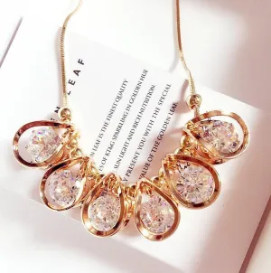 New Arrival Women Pendant Necklaces Luxury Bright Crystal Short Chain Korean Dress Accessories Clavicle Jewelry