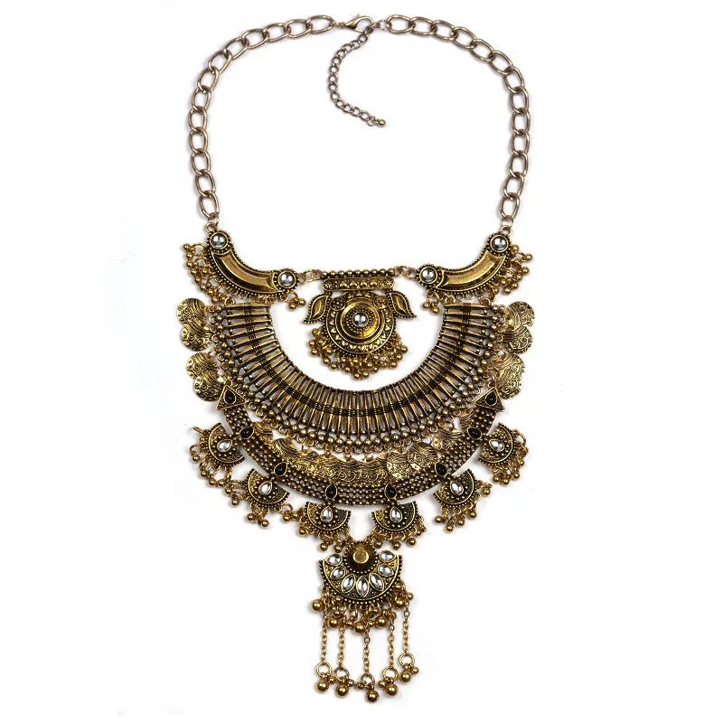 New Fashion Multi-layer Maxi Necklace Bridal Jewelry Vintage Bib Collar Choker Statement Necklaces & Pendants Collier Femme