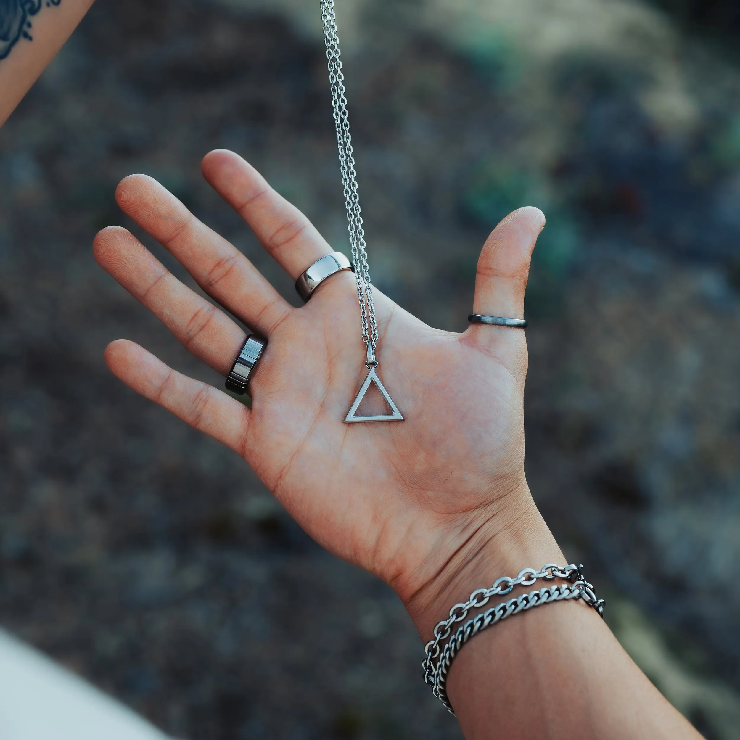 Nomad Triangle Necklace - Black