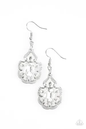 Paparazzi Earring ~ Chicly Courtesan - White