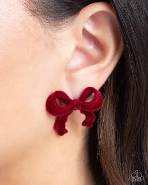 Paparazzi Earring ~ Dapper Dedication - Red