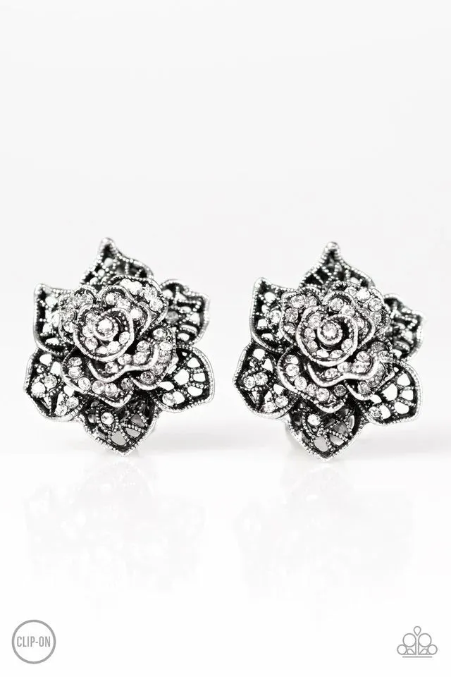 Paparazzi Earring ~ Gardenia Groves - White