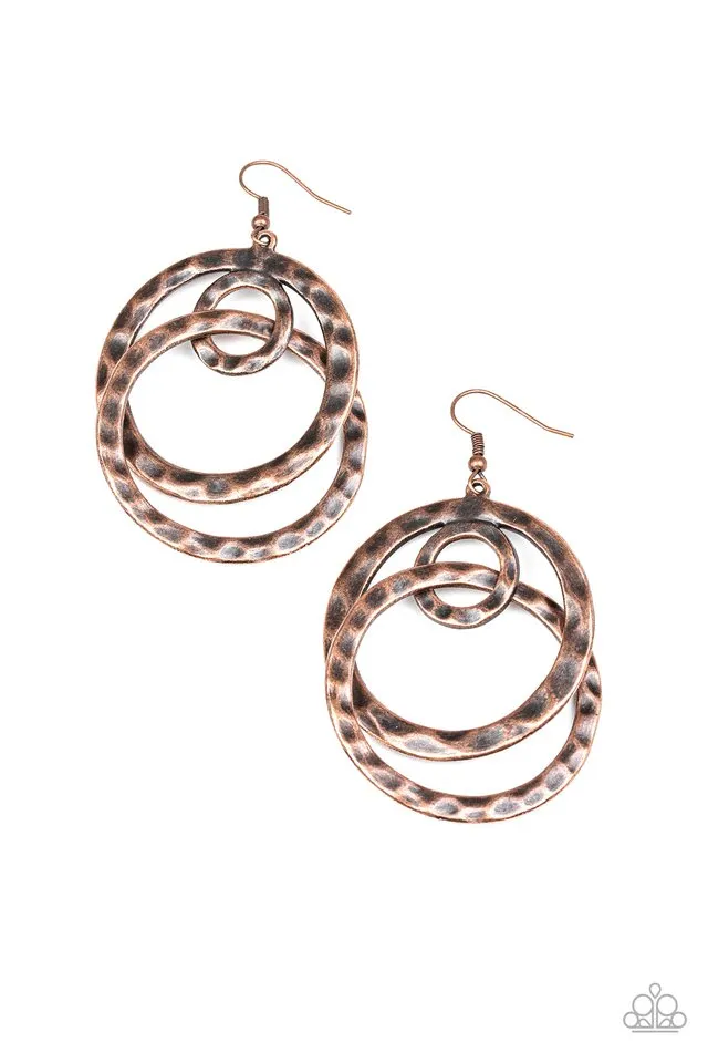 Paparazzi Earring ~ Modern Relic - Copper