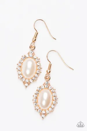 Paparazzi Earring ~ Right On SHOWTIME - Gold