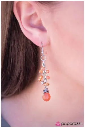 Paparazzi Earring ~ Swing Low - Orange