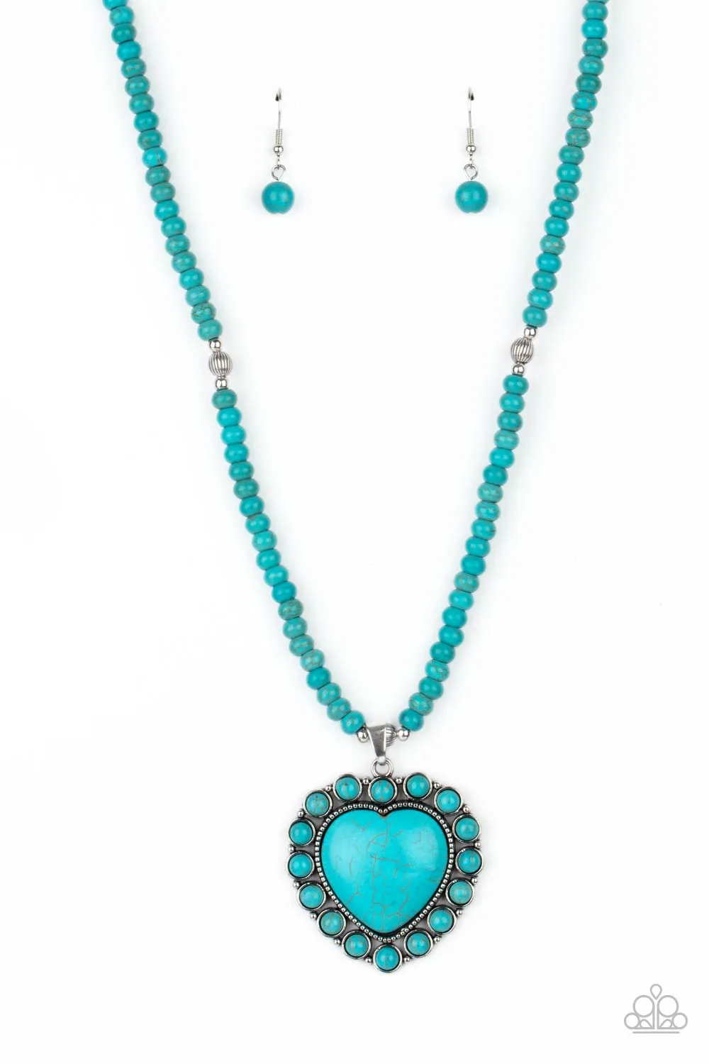 Paparazzi Necklace April LOP ~ A Heart of Stone - Blue