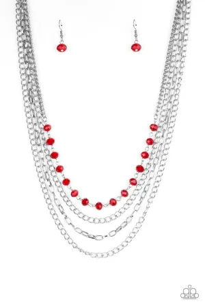 Paparazzi Necklace ~ Extravagant Elegance - Red