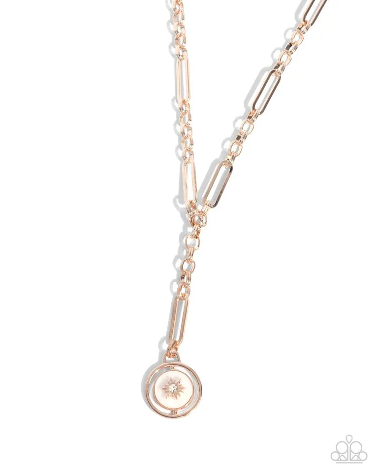 Paparazzi Necklace ~ Falling For A Shooting Star - Rose Gold