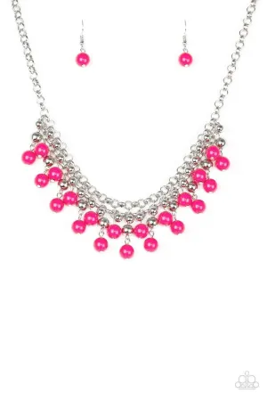 Paparazzi Necklace ~ Friday Night Fringe - Pink