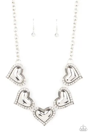 Paparazzi Necklace ~ Kindred Hearts - White