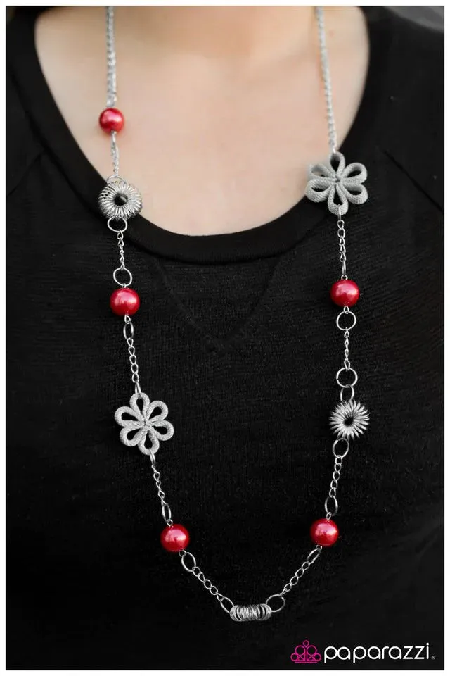 Paparazzi Necklace ~ Namaste - Red