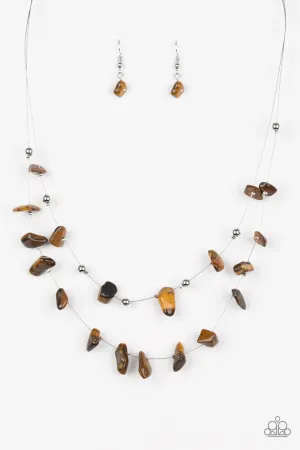 Paparazzi Necklace ~ Pebble Posh - Brown