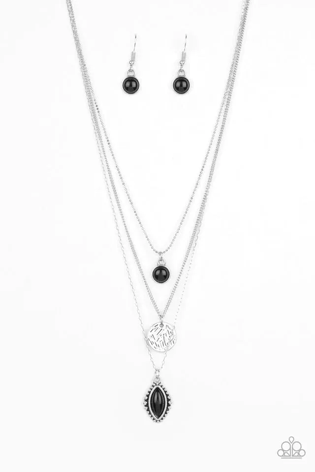 Paparazzi Necklace ~ Tide Drifter - Black