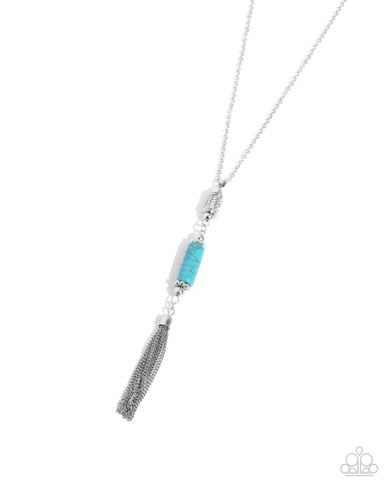 Paparazzi Necklace ~ Vertical Vacation - Blue