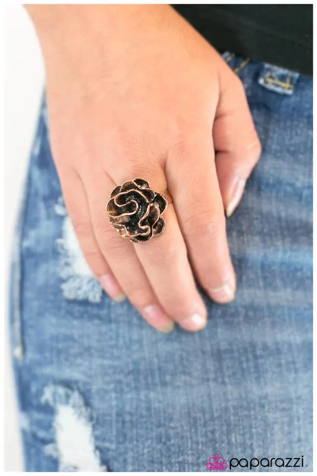 Paparazzi Ring ~ Rustic Ruffles - Copper