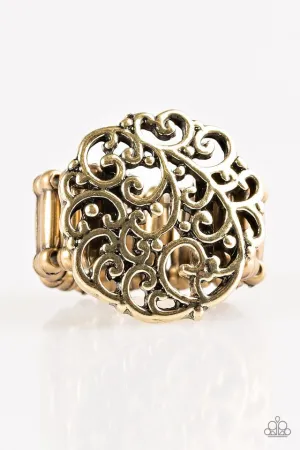 Paparazzi Ring ~ Thrills and Frills - Brass