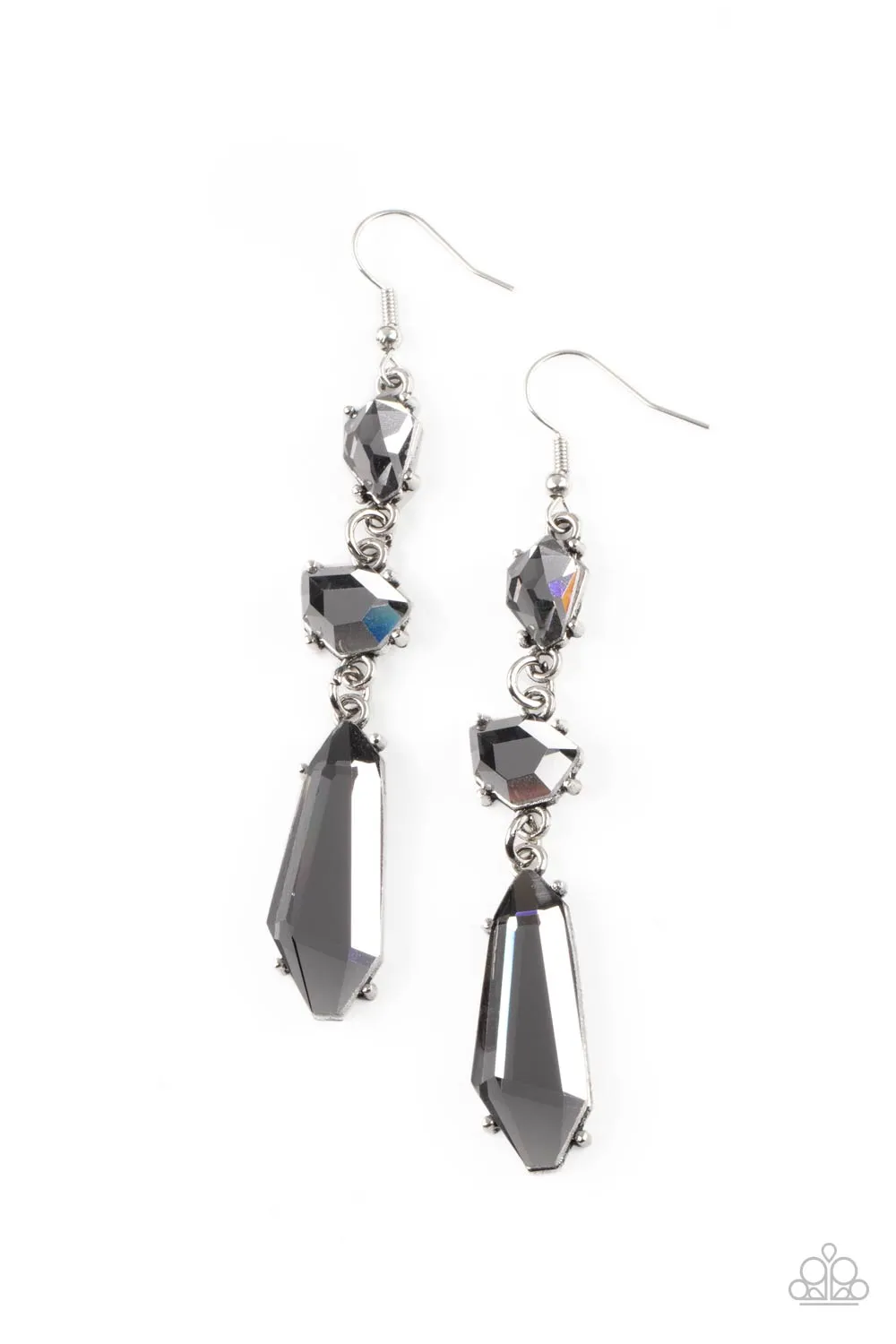 Paparazzi Sophisticated Smolder - Silver Earrings