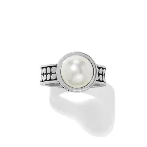 Pebble Dot Pearl Wide Band Ring