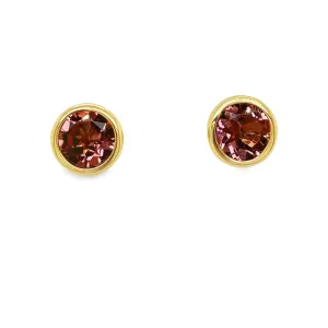 Pink Tourmaline Stud Earrings