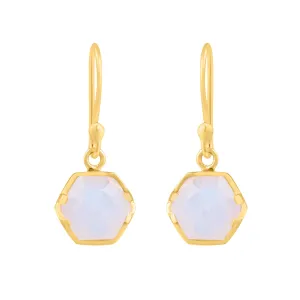 Piper Hexagonal Moonstone Drop Earrings