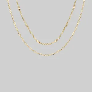 PURITY. Delicate Double Chain Necklace - Gold