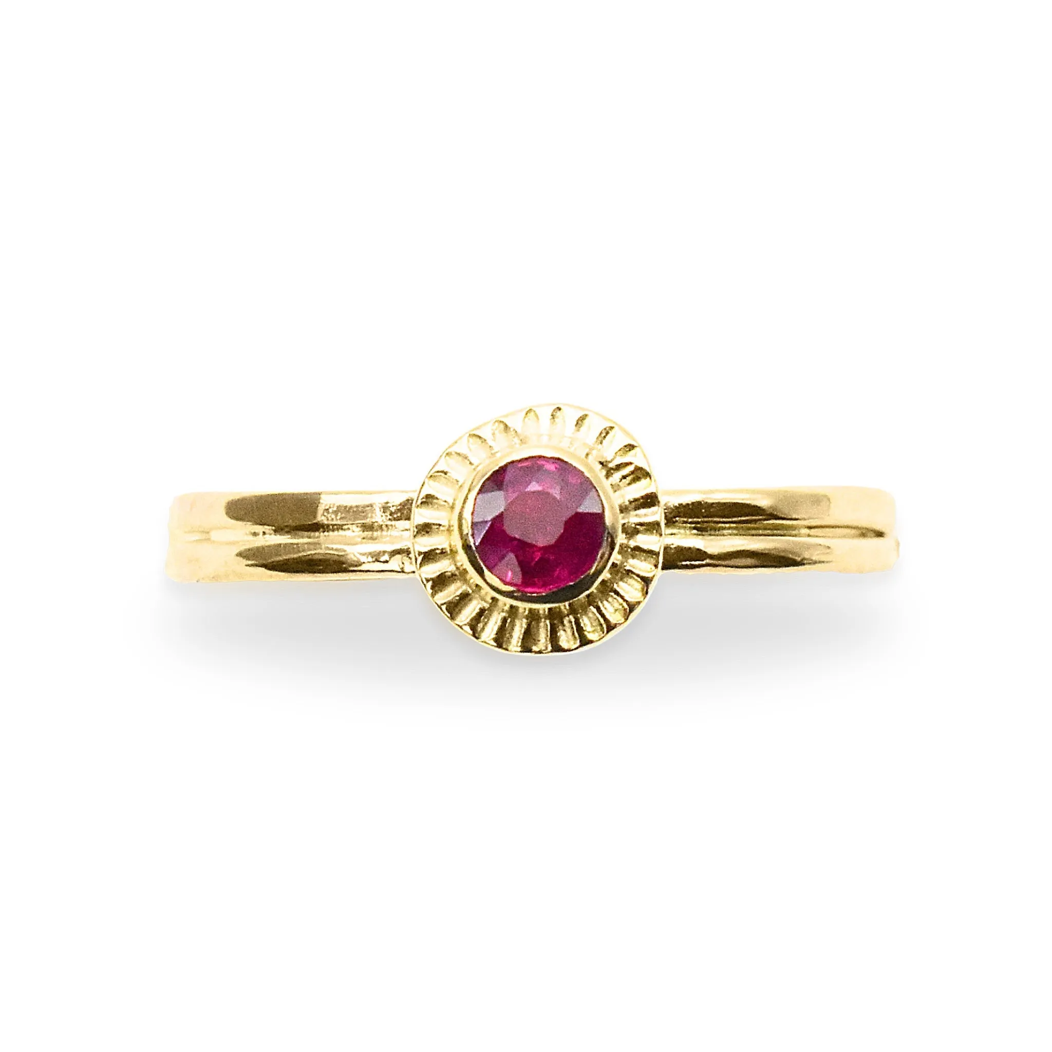 Radiant Ruby Circle Ring