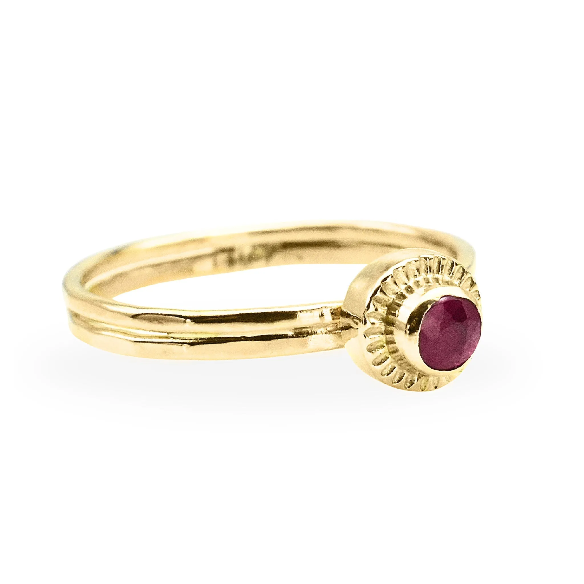 Radiant Ruby Circle Ring