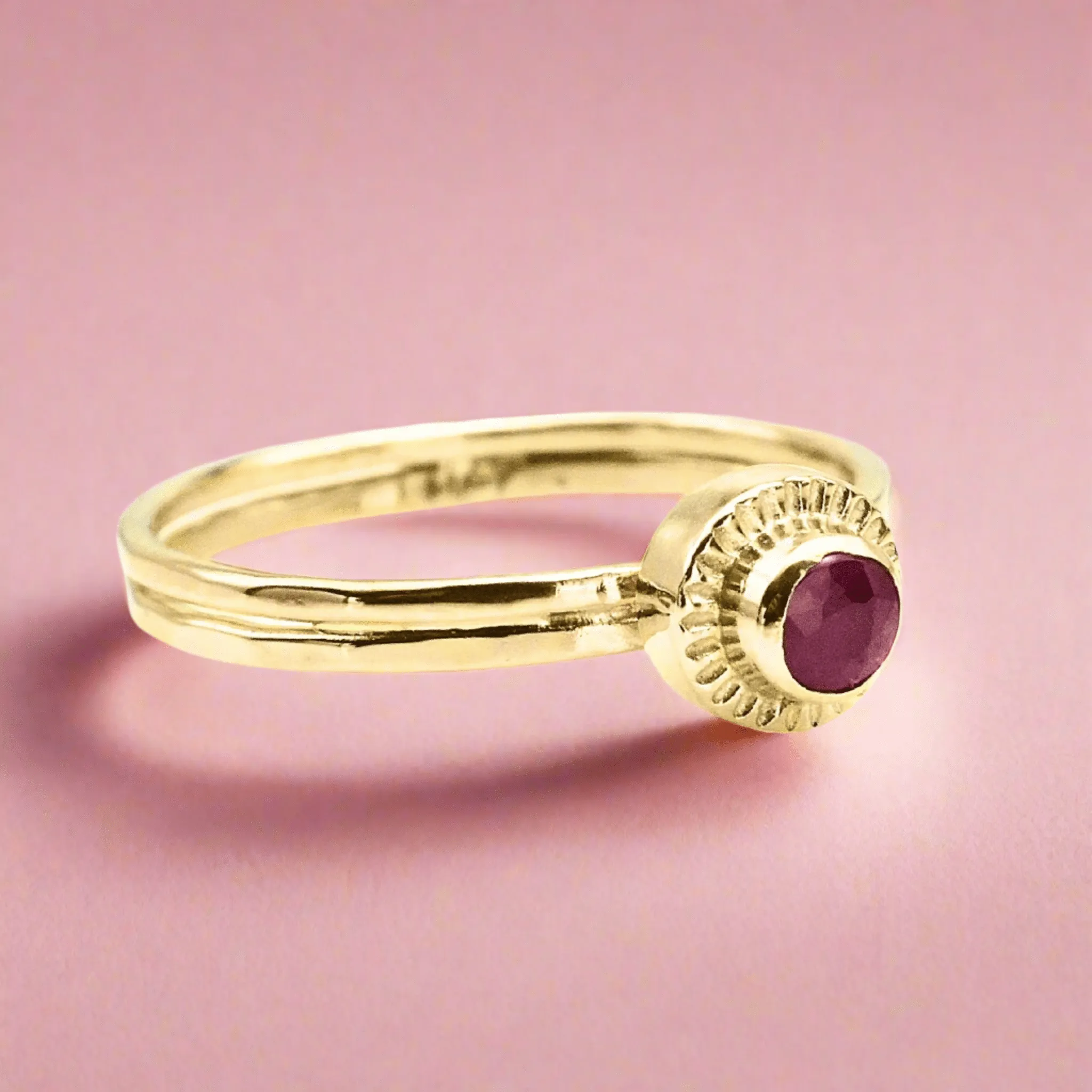 Radiant Ruby Circle Ring