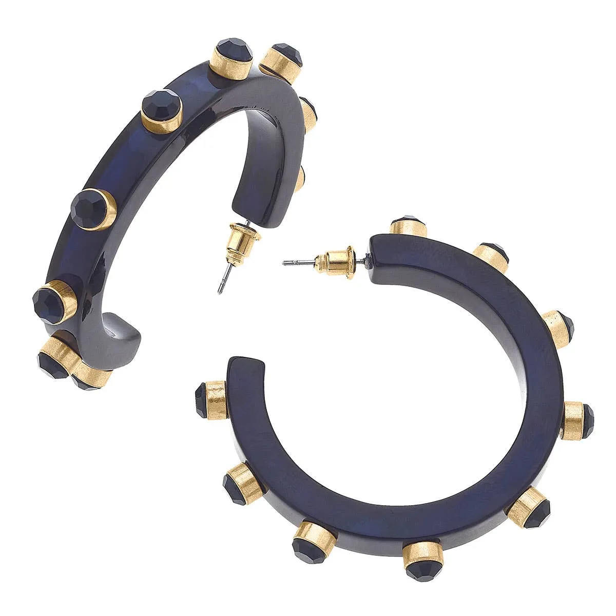 Renee Resin & Rhinestone Hoop Earrings