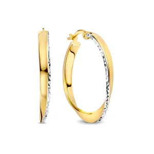 Rivoli Laura 14 karat gold hoop earrings with diamond cut (21 mm)