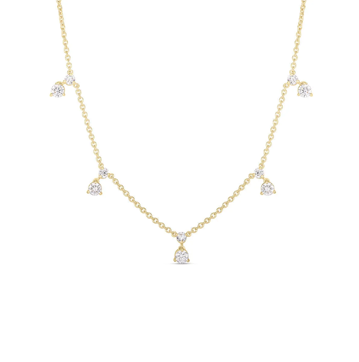 Roberto Coin Diamonds By The Inch Dangling 5 Station Necklace