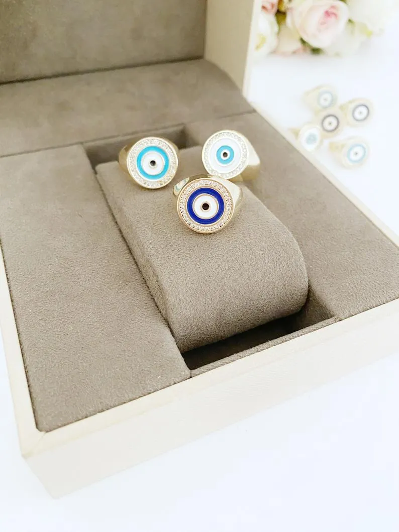 Round Evil Eye Ring