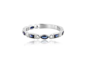 Sapphire and Diamond Half Eternity Ring