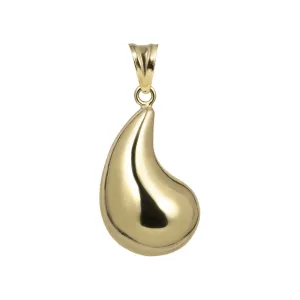 Shiny Teardrop Pendant 10K Yellow Gold