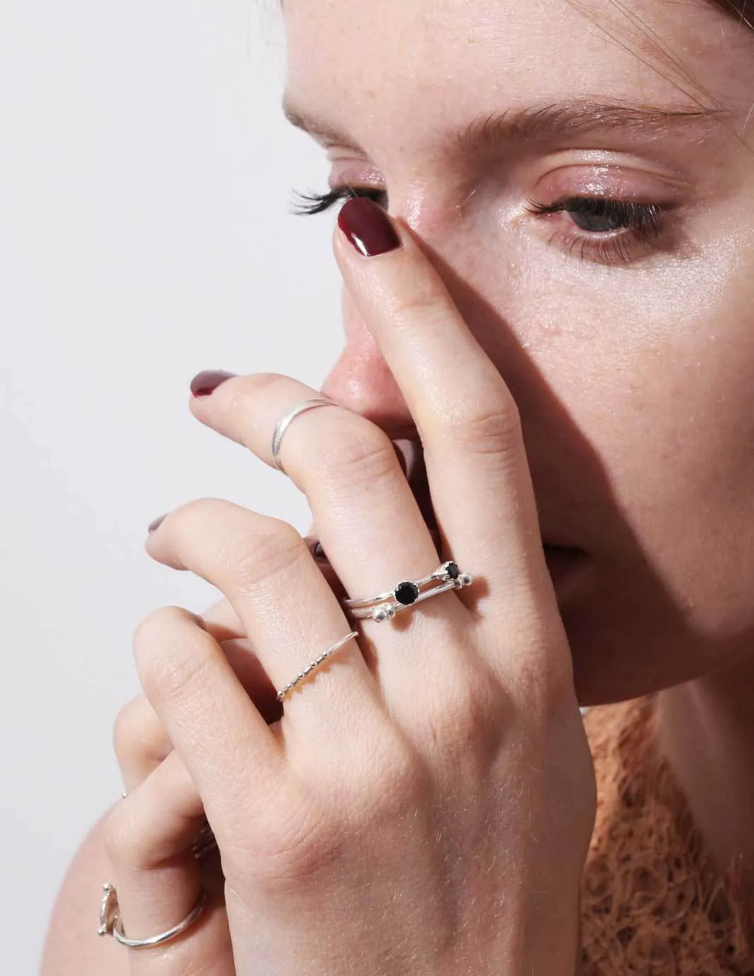 Siamese Onyx ring <br>Silver