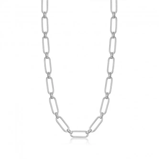 Silver Cable Connect Chunky Chain Necklace N046-02H