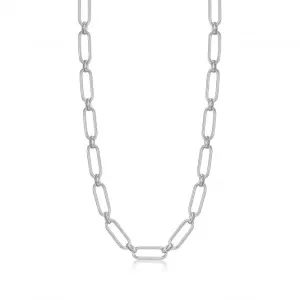 Silver Cable Connect Chunky Chain Necklace N046-02H